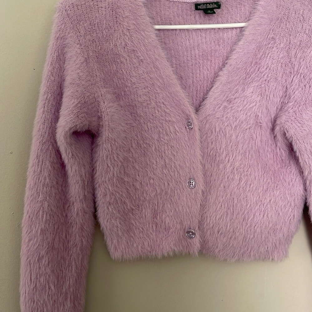 Fuzziest purple sweater